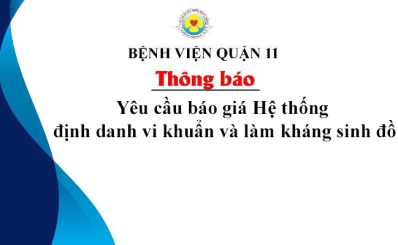 Yêu cầu báo giá Hệ thống định danh vi khuẩn và làm kháng sinh đồ